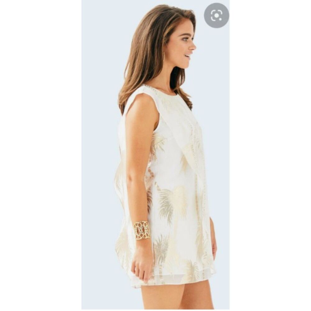 Lilly Pulitzer White Palm-Print Mini Dress